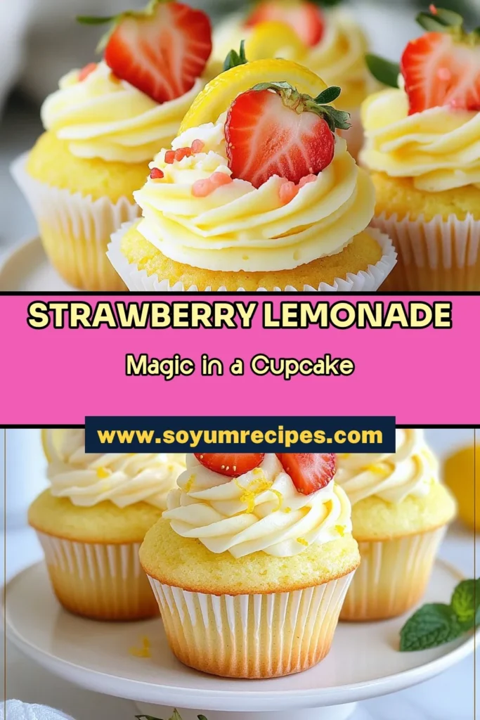 Indulge in these delightful strawberry lemonade cupcakes that capture the essence of summer! This easy cupcake recipe combines fresh strawberries with zesty lemon for a refreshing twist. Perfect for any occasion, these lemon cupcakes are a must-try for fans of fresh strawberry desserts. Bake a batch today and impress your friends! Save this recipe for your summer cupcake flavors collection! #StrawberryLemonadeCupcakes #SummerBaking #CupcakeRecipe #DessertIdeas
