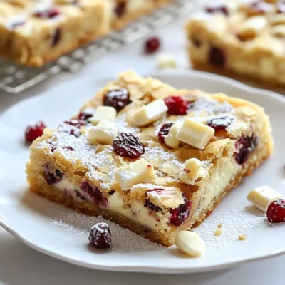 Cranberry White Chocolate Blondies Easy Sweet Treat