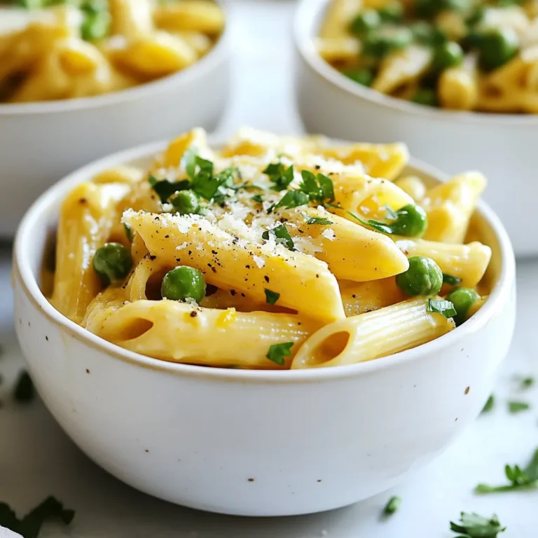To make One Pot Creamy Cajun Pasta, gather these key items: - 12 oz penne pasta - 1 tablespoon olive oil - 1 onion, finely chopped - 3 cloves garlic, minced - 1 bell pepper (red or yellow), diced - 1 teaspoon Cajun seasoning - 1/2 teaspoon smoked paprika - 1/4 teaspoon cayenne pepper (adjust to taste) - 4 cups vegetable broth - 1 cup heavy cream - 1 cup frozen peas - 1 cup grated Parmesan cheese - Salt and pepper to taste - Fresh parsley, chopped (for garnish) These ingredients create a rich and flavorful dish. Make sure to use fresh items for the best taste. You can boost the flavor with some extras: - 1 teaspoon lemon juice for brightness - 1/2 cup cooked and crumbled sausage for heartiness - A splash of hot sauce for a kick - Fresh herbs like thyme or basil for aroma These additions make your dish stand out even more. If you need to swap out ingredients, consider these options: - Use any pasta shape you like, such as fusilli or farfalle. - Swap heavy cream with coconut milk for a lighter dish. - If you lack vegetable broth, chicken broth works too. - For a cheese alternative, try nutritional yeast for a vegan option. These swaps help you adapt the recipe to what you have on hand. {{ingredient_image_1}} Start by heating one tablespoon of olive oil in a large pot over medium heat. Add one finely chopped onion. Cook this for about five minutes until it turns soft and clear. Next, add three minced garlic cloves and one diced bell pepper. Stir and cook for two to three minutes. The pepper should be tender. Now, it's time to add some flavor! Sprinkle in one teaspoon of Cajun seasoning, half a teaspoon of smoked paprika, and a quarter teaspoon of cayenne pepper. Mix well and let it cook for one more minute. Now, add twelve ounces of penne pasta to the pot. Pour in four cups of vegetable broth and give it a good stir. Bring the pot to a boil. Once it’s boiling, turn down the heat to medium-low. Cover the pot and let it simmer for about twelve to fifteen minutes. Stir occasionally. You want the pasta to be firm yet cooked, and most of the broth should be gone. Lower the heat to low. Pour in one cup of heavy cream, one cup of frozen peas, and one cup of grated Parmesan cheese. Stir everything together until it looks creamy and well combined. Taste your dish and add salt and pepper if needed. Cook for another two minutes to warm the peas. Finally, take it off the heat and let it sit for a minute. Don’t forget to sprinkle some chopped fresh parsley on top before serving! To make your pasta creamy, start with heavy cream. Use one cup in your recipe. This gives a rich texture. Stir it in at low heat after cooking the pasta. Add the grated Parmesan cheese next. This cheese melts well and helps create a smooth sauce. If you want extra creaminess, add more cheese. You can also try a little butter for added richness. When cooking pasta in one pot, use enough liquid. For this recipe, you need four cups of vegetable broth. Bring it to a boil first. This helps the pasta cook evenly. Stir the pasta often to prevent sticking. Cover the pot while it simmers. This keeps steam inside, cooking the pasta well. Always check for doneness a minute or two before the time ends. You want it al dente, not mushy. To control the spice in your dish, start with less cayenne pepper. This recipe calls for 1/4 teaspoon, but you can use less. Taste the dish as you cook. You can always add more spice later. If it gets too spicy, add a little extra cream or cheese to balance it out. Remember, Cajun seasoning packs flavor, so a little goes a long way! Pro Tips Use Fresh Ingredients: Fresh vegetables and high-quality pasta will enhance the overall flavor of your dish. Adjust the Spice Level: Feel free to modify the amount of cayenne pepper based on your heat preference. Let it Rest: Allowing the pasta to sit for a minute after cooking helps thicken the sauce and improves the texture. Experiment with Proteins: Add cooked chicken, shrimp, or sausage for a heartier dish that packs even more flavor. {{image_2}} You can easily add protein to your One Pot Creamy Cajun Pasta. Chicken, shrimp, or tofu all work well. For chicken, cut it into small pieces. Sauté it with the onion in step one. For shrimp, add it in the last few minutes of cooking. This way, they cook quickly without getting tough. If you prefer tofu, use firm tofu. Cut it into cubes and sauté it along with the vegetables. This adds flavor and texture. If you want a vegetarian or vegan dish, swap out the heavy cream. Use coconut milk or cashew cream instead. This keeps the dish creamy while being plant-based. For cheese, you can use a nutritional yeast blend or vegan cheese. These options add a cheesy flavor without dairy. Don’t forget to check your vegetable broth to ensure it’s vegan. This way, you can enjoy the robust flavors without any animal products. Feel free to get creative with vegetables in this recipe. Zucchini, spinach, or mushrooms add different tastes and textures. You can add them in step two with the bell pepper. Another great option is cherry tomatoes; they add sweetness. Just halve them and toss them in while the pasta cooks. This dish is all about personal taste, so use what you love. Mixing different veggies keeps the dish fresh and exciting! To store leftovers, let the pasta cool down first. Then, place it in an airtight container. You can keep it in the fridge for up to three days. This helps keep the pasta fresh and tasty. When you are ready to eat your leftovers, reheat gently. You can use a microwave or a pot on the stove. If using the stove, add a splash of vegetable broth or cream. This will help keep it creamy and moist. If you want to store the pasta longer, freezing is a great option. Place the cooled pasta in a freezer-safe container. Be sure to leave some space for expansion. You can freeze it for up to three months. To enjoy it later, thaw it in the fridge overnight before reheating. Yes, you can use other pasta shapes. Bowtie, fusilli, or spaghetti work well. Just keep the cooking time in mind. Thinner pasta may cook faster, while thicker pasta may need more time. Always check for doneness. To add more heat, increase the cayenne pepper. You can also use hot sauce. Another option is to add sliced jalapeños or chili flakes. Taste as you go to find your perfect spice level. This dish pairs well with a simple green salad. Garlic bread or crusty baguette also complements it nicely. For a heartier meal, serve it with grilled chicken or shrimp. Yes, you can make it gluten-free by using gluten-free pasta. Check the package for cooking times, as they may differ. Make sure the vegetable broth is also gluten-free to keep the dish safe. To sum up, this blog post covers everything you need for One Pot Creamy Cajun Pasta. We talked about key ingredients and options to make it tasty. I shared step-by-step instructions and expert tips to ensure a creamy texture. Plus, you learned how to add protein and variations to suit your taste. Remember, storing leftovers properly keeps your meal fresh. Now it's time to experiment and enjoy your delicious creation!